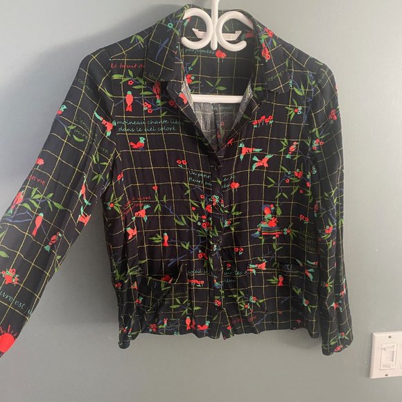 Zara Plaid Floral Button Shirt - Picture 2 of 3